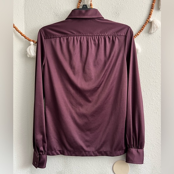 Loubella Extendables vintage 70s purple button up blouse - Picture 4 of 6